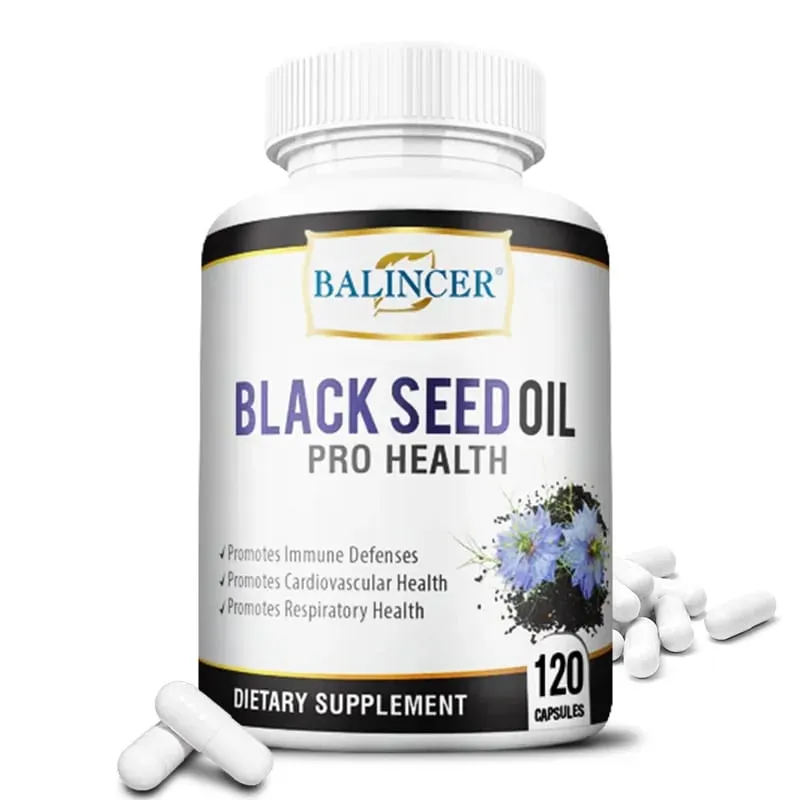 Black Cumin Seed Oil Capsules - Promotes Immunity Digestion Respiratory Health Skin and Hair Health Non-GMO