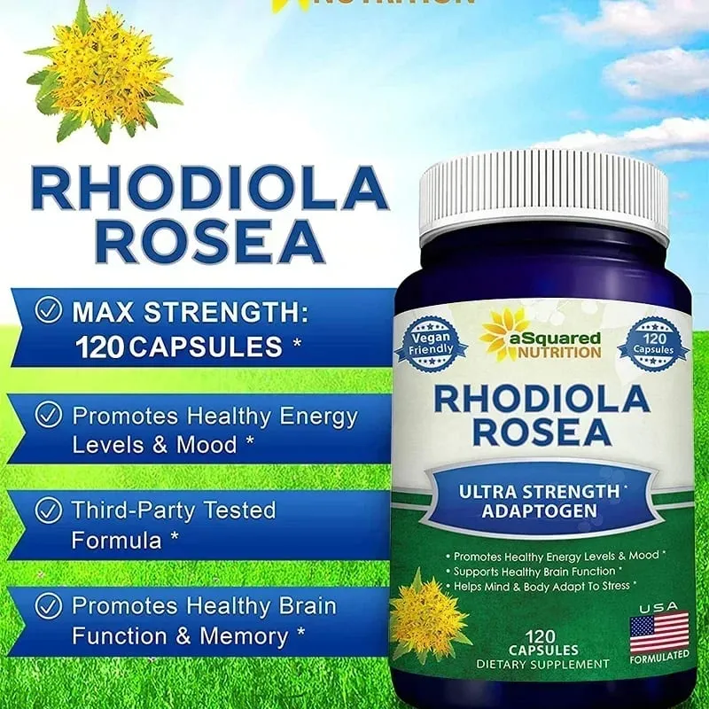 Rhodiola Rosea Max Supplement - 120 Capsules - Golden Root Herb for Stress Relief Mood Focus and Energy 1000 mg — image 5