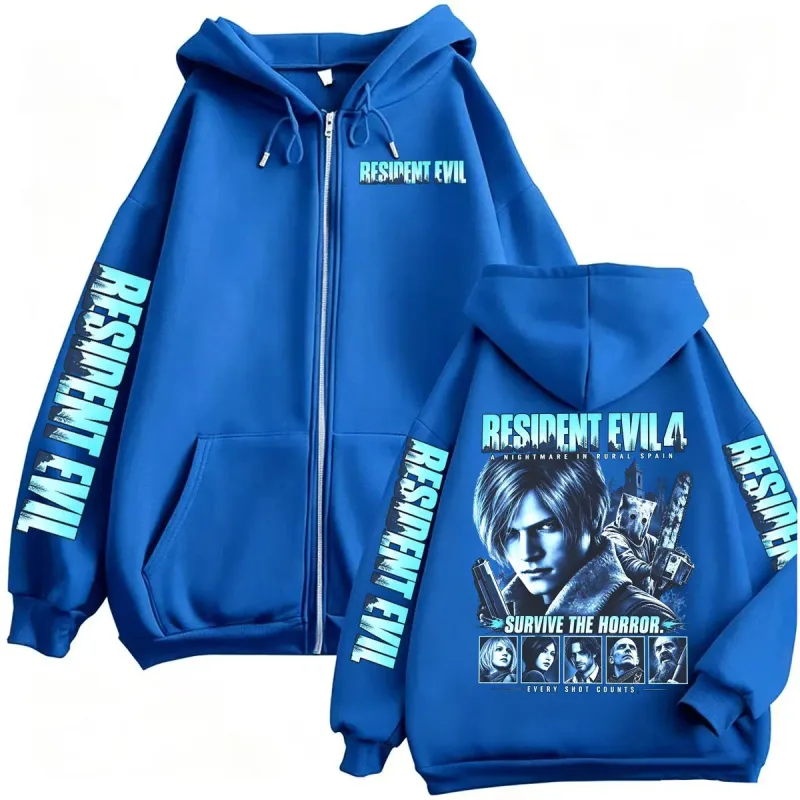 Resident Evil Requiem Zip Up Hoodies Leon Kennedy Horror Game Zipper Hoodie Herren Damen Harajuku Klassische Jacke Sweatshirt Mäntel — image 7