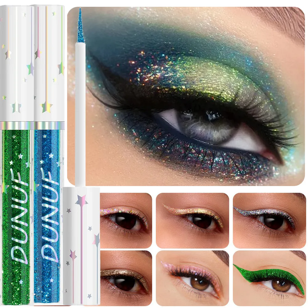 Diamond Blue Sequins Eyeliner Glitter Shiny Brighten Lying Silkworm Makeup Highlight Liquid Eye Liners Pigment Green Silver Gold — image 1