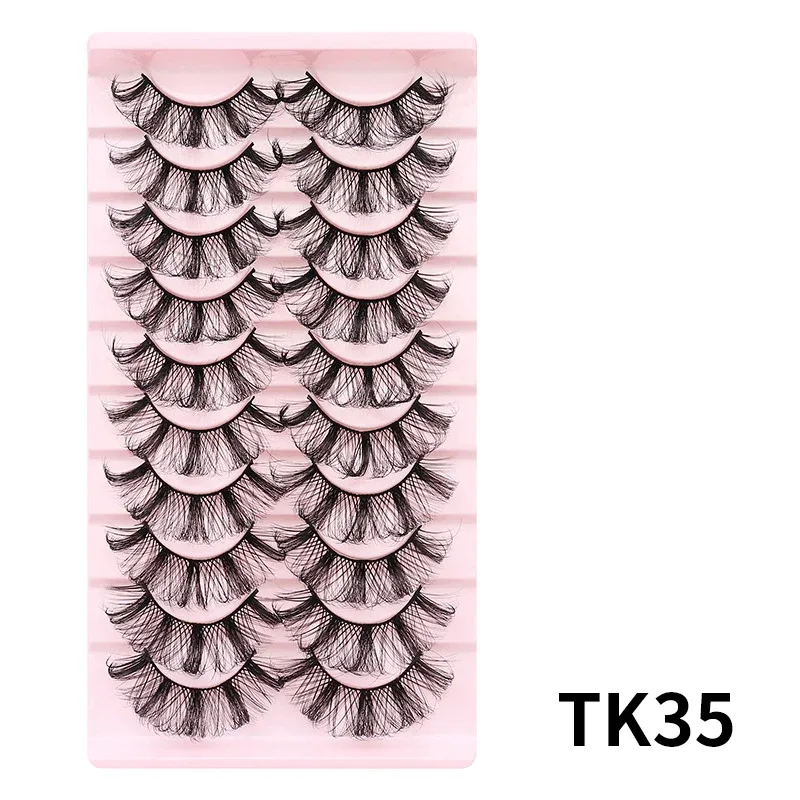 10 Pairs Russian DD Curl Bulk Fluffy Strip Lashes Natural Soft False Eyelashes Reusable Handmade Eye Lashes for Daily&Party — image 11