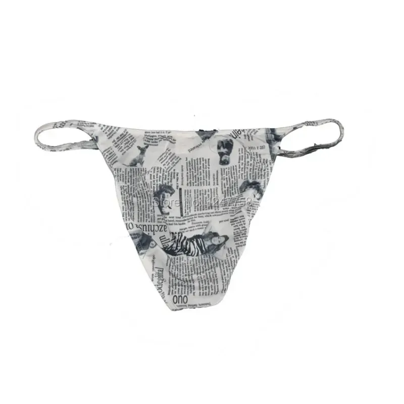 Sexy The Newspaper Printed Underwear Men Pants Bikini Mini Briefs Men's Super Soft & Smooth Briefs — image 2