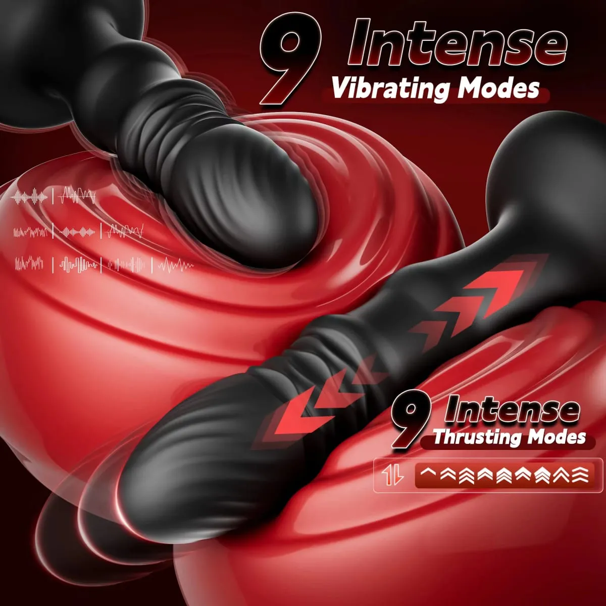 Stoßender männlicher Prostata-Massagegerät, Analvibrator, Fernbedienung, vibrierender Buttplug mit Saugnapf, Sexspielzeug für Männer und Frauen — image 2