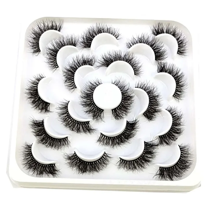 NEW 10 pairs Handmade 3d mink lashes short False Eyelashes Cross Messy Dense Natural Eye Lashes Stage Makeup False Eyelashes — image 12