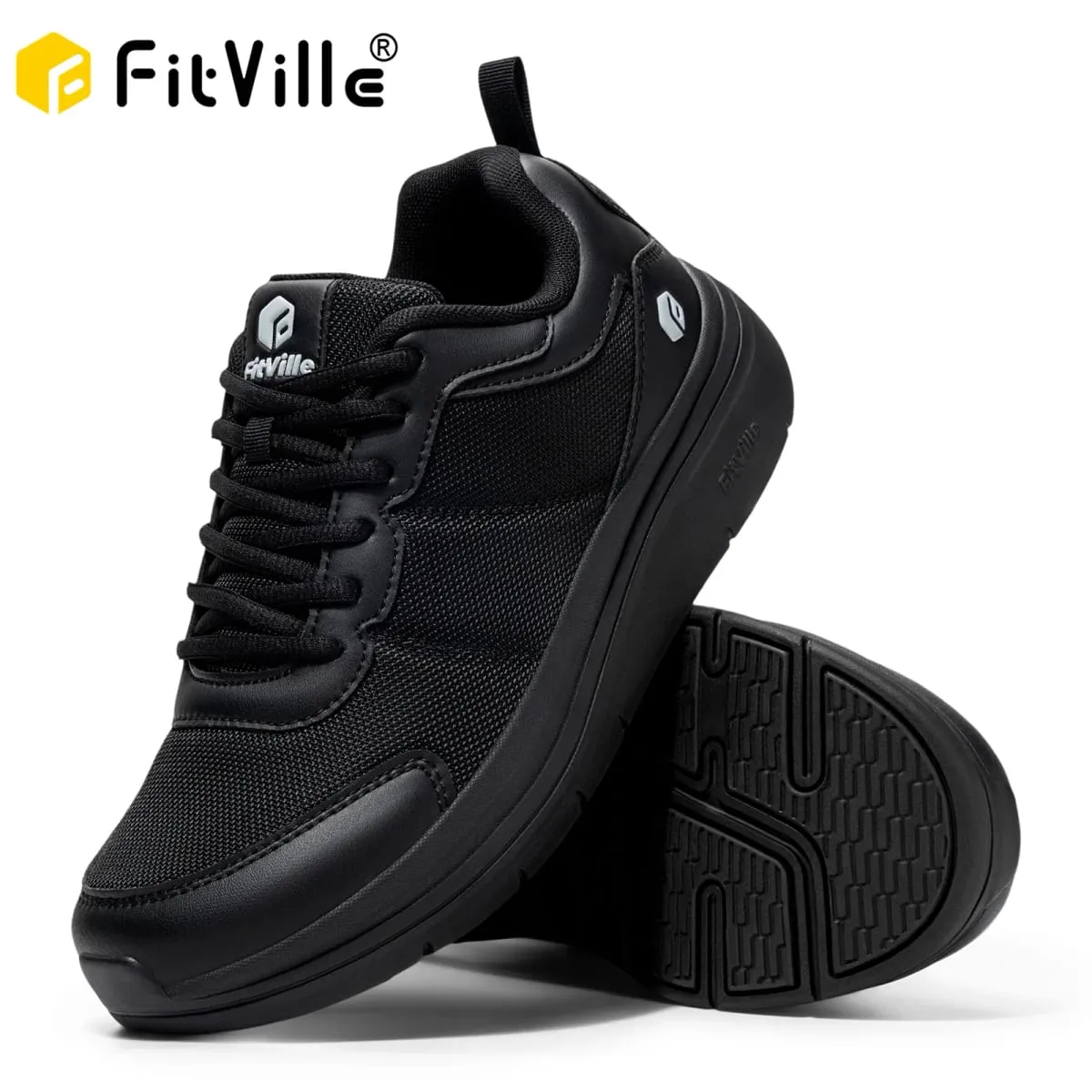 FitVille Men's Walking Shoes Wide Width Max Cushioning Lightweight Sneakers Sport Shoes for Plantar Fasciitis Pain Relief — image 2