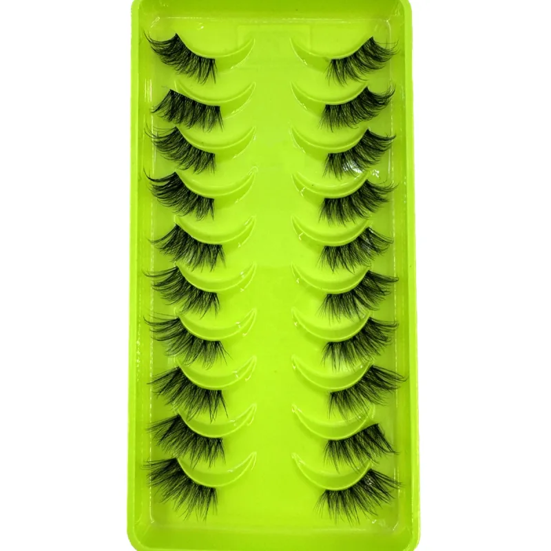 Černé řasy 10 polovičních řas Soft Natural Cat Eye Lashes Makeup Tool Prodlužovací nástroj Fluffy Faux Cils sezona návratu do školy — image 11