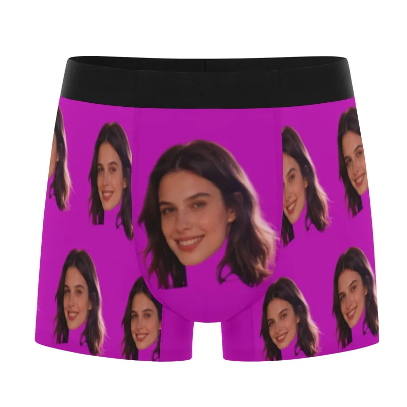 Foto del viso personalizzate, biancheria intima personalizzata, regalo di San Valentino da uomo con angoli piatti, per il marito, regalo di anniversario per il padre