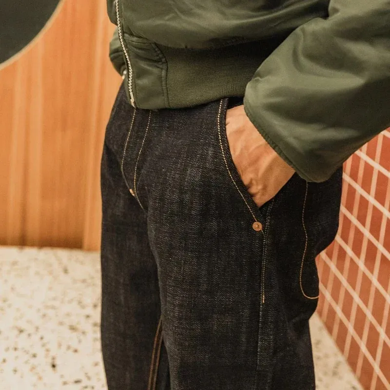 Red Tornado 18oz Selvedge Denim Jeans Loose Straight Fit Heavyweight Raw Denim Pants — image 5