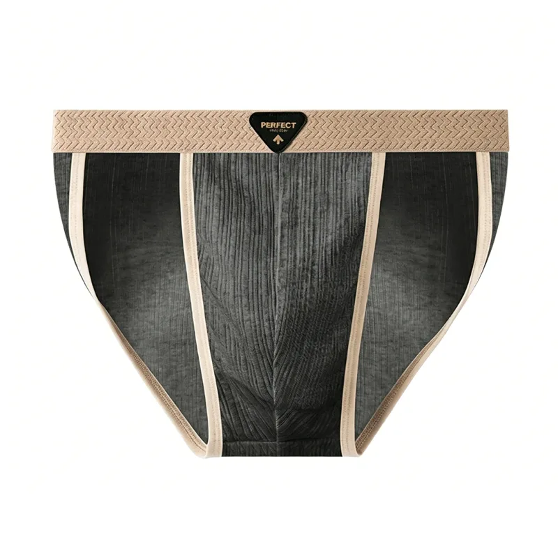 4 pezzi / set slip in cotone da uomo alla moda U sacchetto convesso intimo morbido e traspirante mutandine a triangolo a vita media Plus Size L-4XL