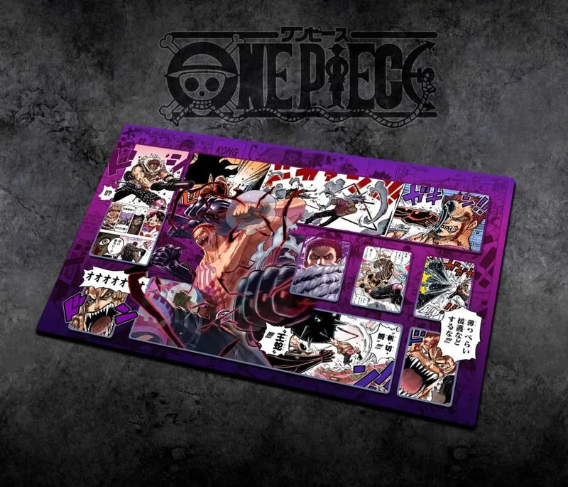 60*35cm Anime One Piece OPCG GAME Card PlayMat Comic Series New Four Emperors Teach Shankusu Buggy Luffy Chopper Collection Toys