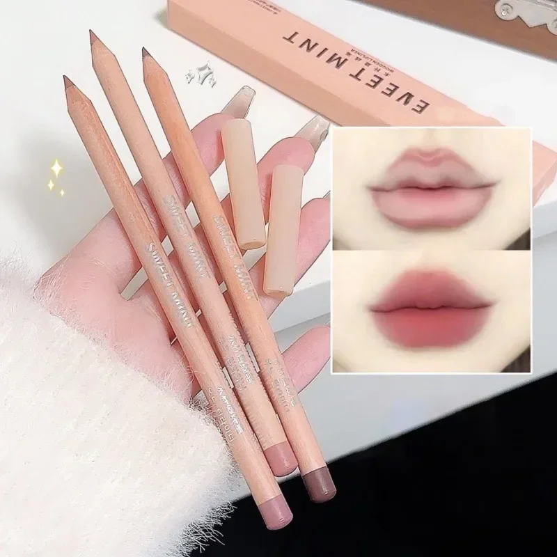 Bean Paste Pink Lip Liner Pen Professional Lip Liner Pencil Velvet Matte Lip Non-stick Cup Nude Lipstick Pen Contour Line Makeup — image 4