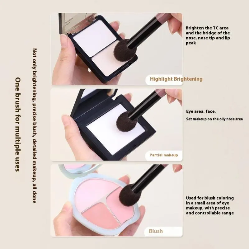 【1 st Liten fläktform Blusher Brush Powder Blush Cream Liquid Blush Makeup Borstar Exakt Blush Brush Makeup Tools】 — image 3