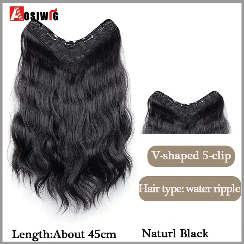 Synthetic Straight U-Shaped Hair Pad Clips In Hair Extensions Invisible Seamless Fluffy Hair Natural Fake Hair Pieces — image 12