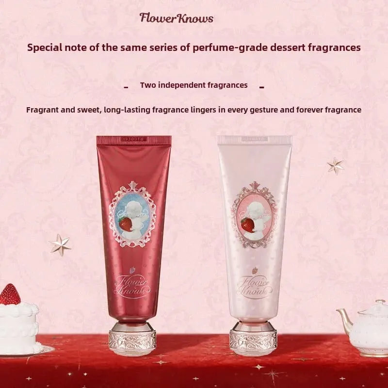 Flowerknows Strawberry Cupid Scented Hand Cream Moisturising Nourishing Skin Care Lotions for Women Whitening Cream Make Up — image 4