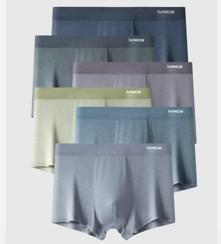 MiiOW 3Pcs Softness Modal Men Underwear Boxers Breathable Men's Panties Mens Underpants Cotton Antibacterial Man Boxers Briefs — image 1