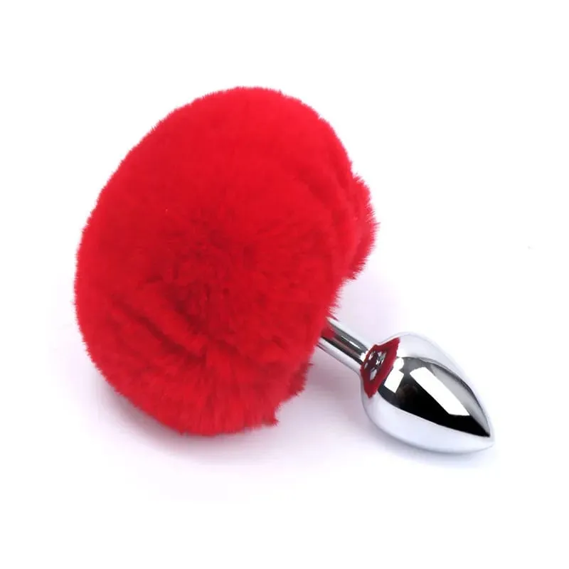 Metal Plush Rabbit Tail Anal Plugs Prostate Massager Butt Plug Rabbit Ear BDSM Cosplay Erotic Sex Toys for Women Adults Sex Game