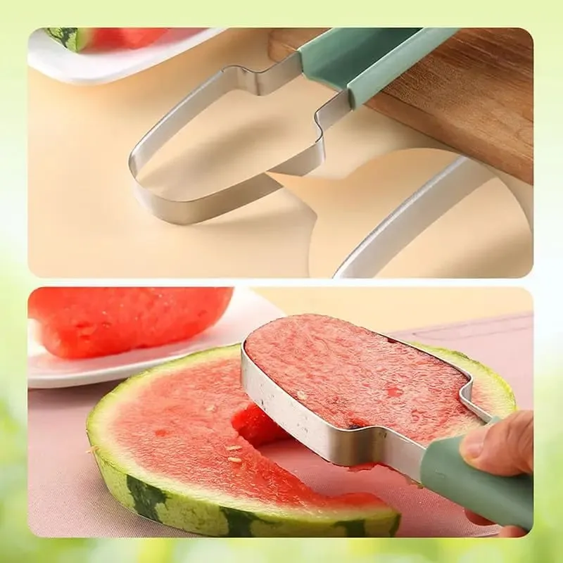 Watermelon Cutter Slicer Popsicle Mould 3 in 1 Melon Scoop Fruit Scooper Tool for Dig Pulp Separator Creative Fruit Knife