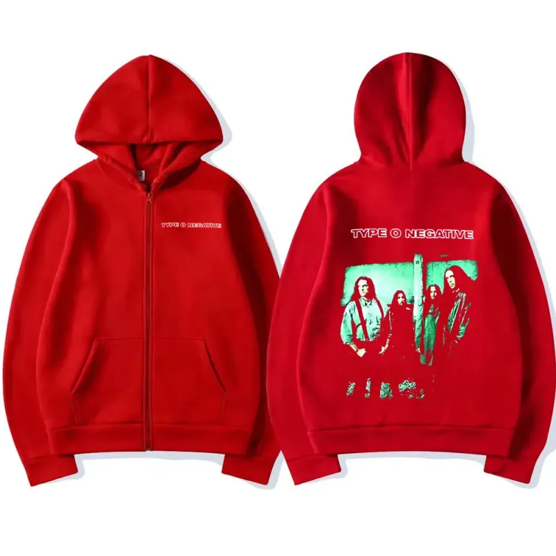 Rock Band Type O Negative 1996 All You Need Is Blood Zip Up Hoodies Gothic Vintage Zipper Sweatshirts Men's Women Jackets Hoodie — image 3