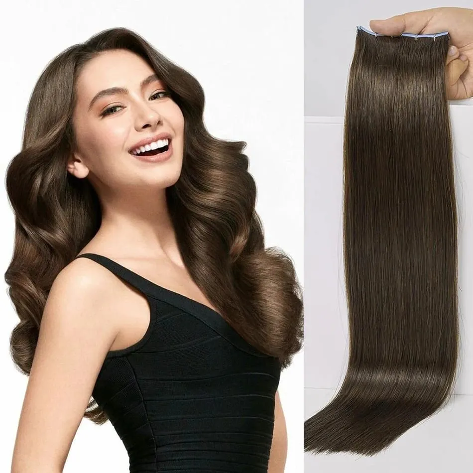 Tape In 100% Human Hair Straight Double Sided Blonde Comfortable Silky Natural Remy Virgin Tape ins Bone Straight Double Drawn — image 8