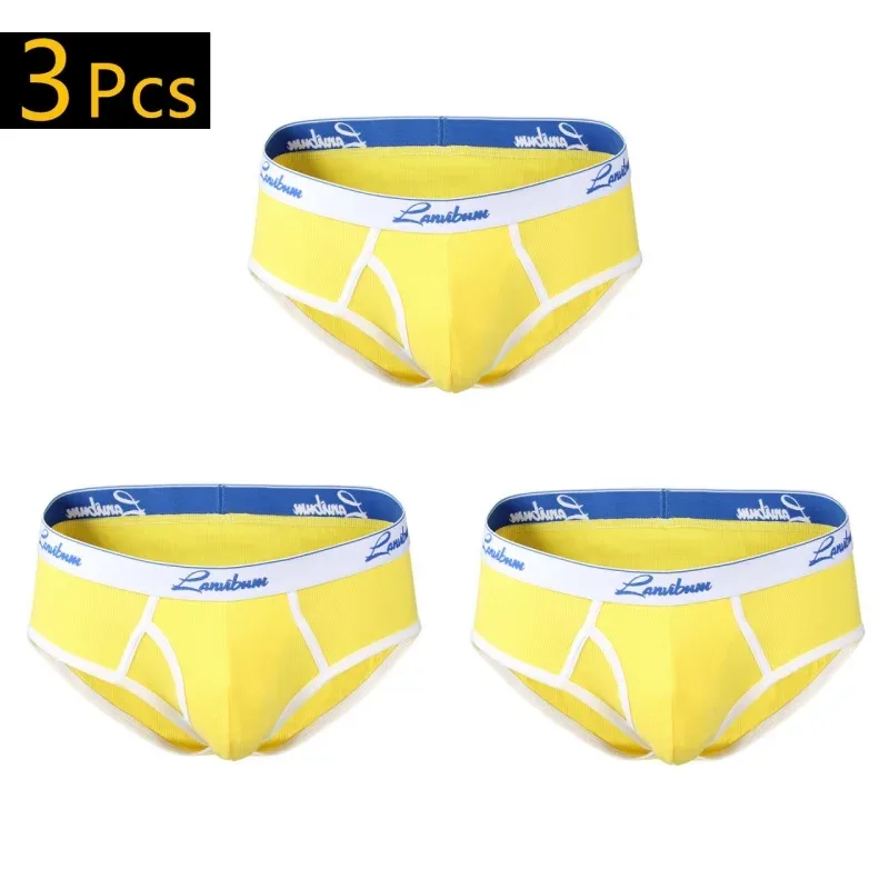 1/3 PCS New Men's Underwear Mid Waist Thread Cotton Breathable Solid Color Youth Underwear Men's Triangle Pants