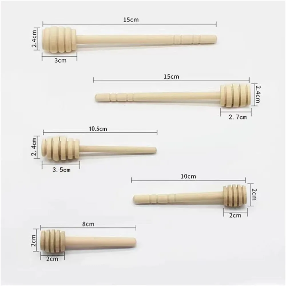 100pcs Wood Honey Dipper Stick Server for Honey Jar Dispense Drizzle Honey — image 3