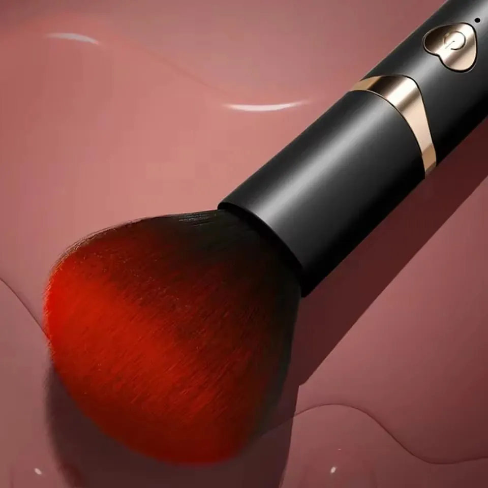 Penna per trucco Doppia testa vibratore Spazzola morbida Pettine Fagioli Micro vibrazione ad alta frequenza Stimolazione profonda Orgasmo del punto G Giocattolo del sesso femminile
