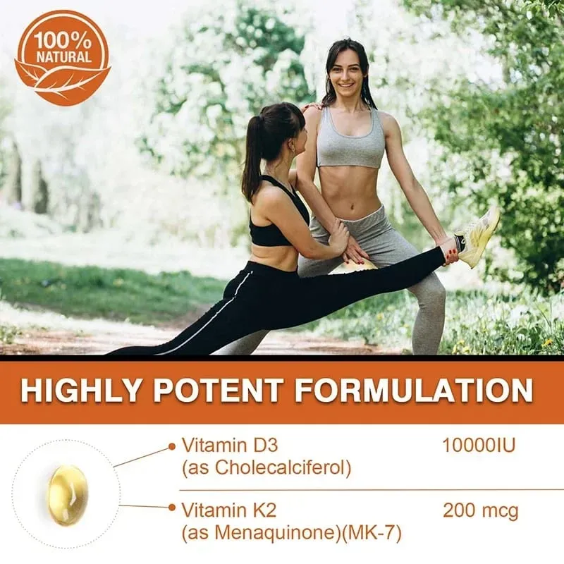 Vitamin D3 with K2 - Immune Support Healthy Muscle Function and Bone Health for Heart Joint Health — image 6