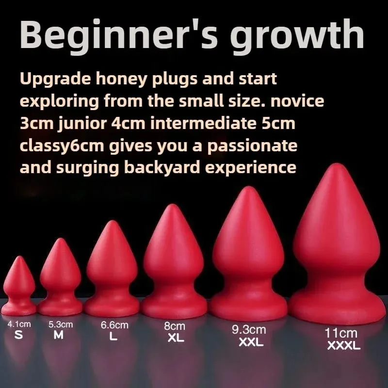 Huge Anal Plug Liquid Silicone Soft Conical Butt Plug Big Anal Dildos for Women Men G-spot /prostate Massage 18+ Sex Toys — image 5