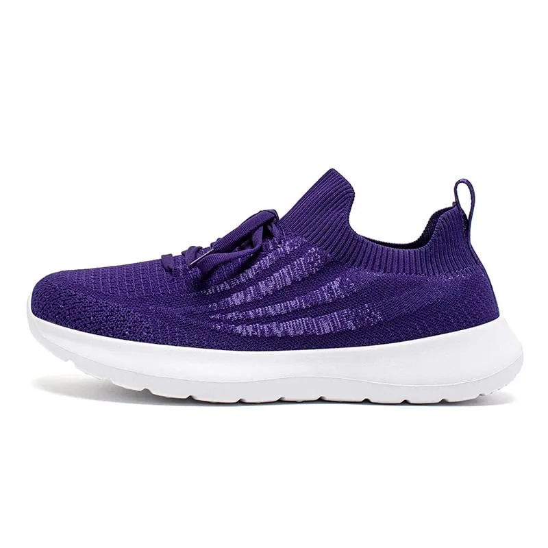 Unisex Running Sneakers Wide Toe Mesh Breathable Walking Shoes Non Slip Lace-Up Hiking Sneakers