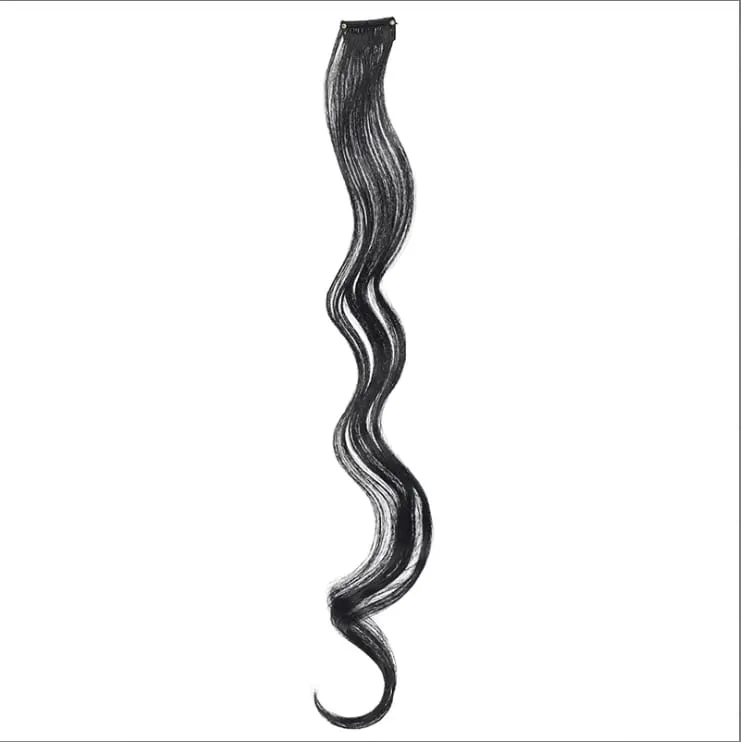 Colorful Hair Extensions Curly One Clip in Synthetic Long Hairpiece For Girls Women Kid Multi-colors Party Highlights Wig Piece — image 21
