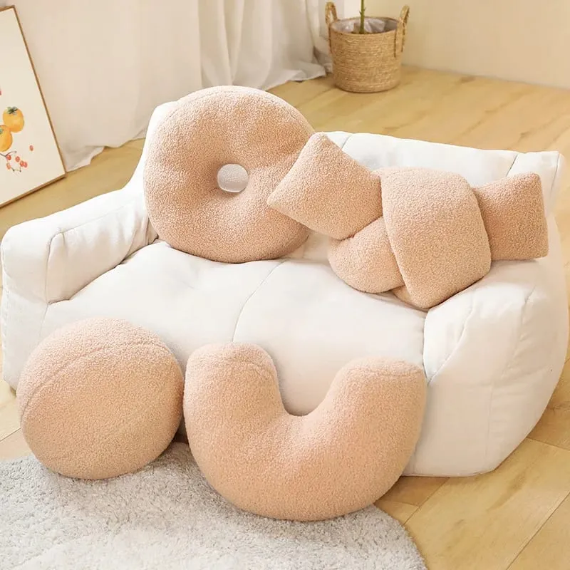 INS Popular Plush Yellow Moon Ball Shape Cushion Stuffed Donut Twist Bar Throw Pillow Home Decoration Room Pillow Birthday Gift — image 10