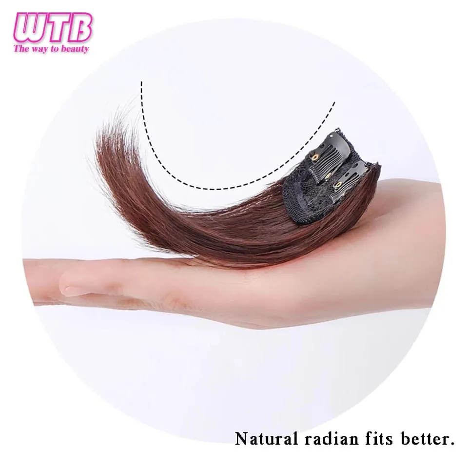 Synthetic Invisible Seamless Hair Pads Clip In One Piece 2 Clips Increase Hair Volume Hair Extensions Top Side Cover Hairpiece