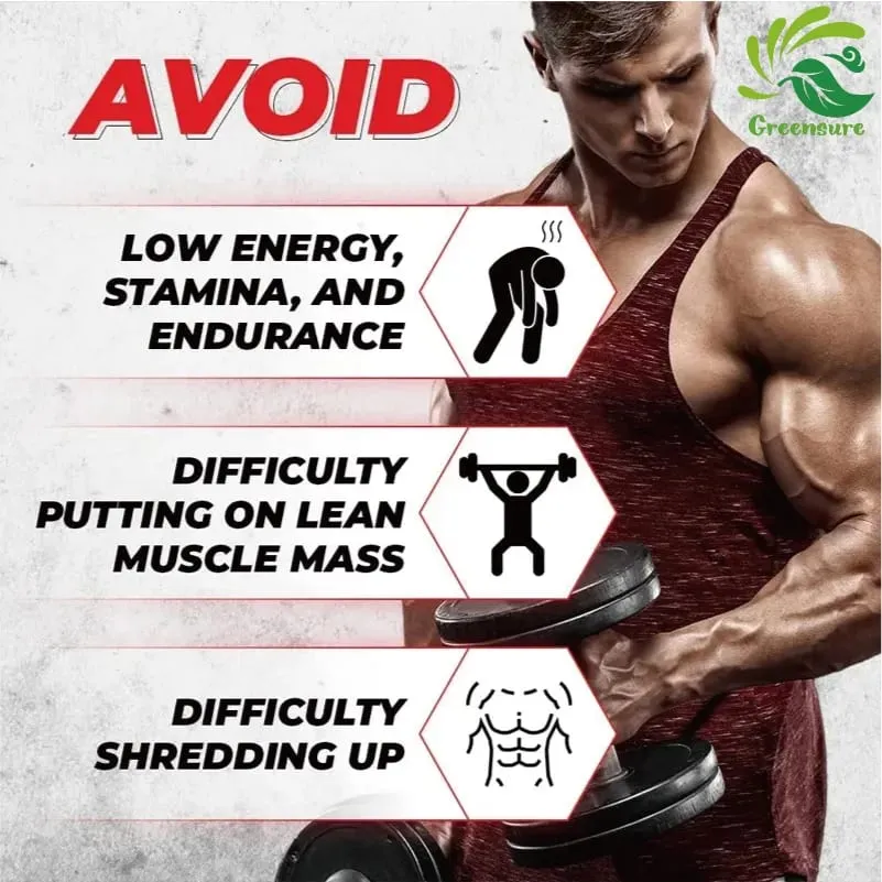 Greensure Male Energy Booster - Healthy Support to Help Boost Strength and Build Lean Muscle
