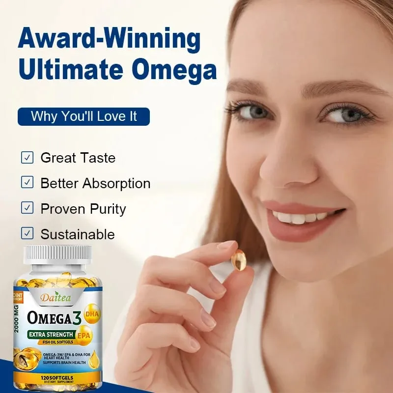 Fish Oil Omega 3 Supplement Fatty Acid Softgels Joint Brain and Heart Health Supplement — image 4