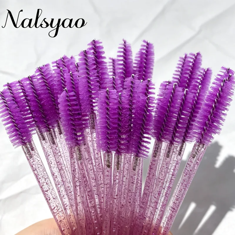 wholesale yelash brush makeup brushes 50pcs comb disposable mascara individual 6 color applicator wand lash makeup brushes tools — image 12