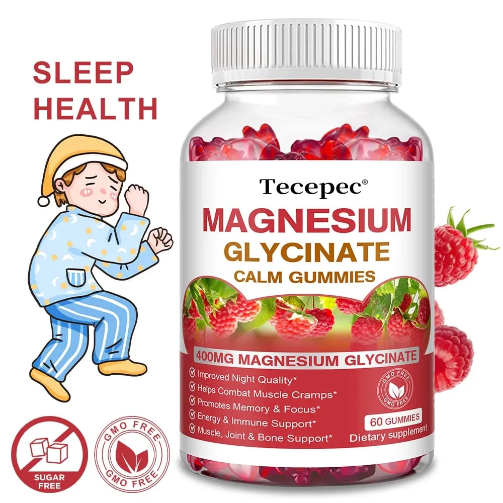 Magnesium Glycinate Gummies - Tillskott för vuxna som hjälper avslappning främjar hjärthälsa och stöder benmärgs- och ledhälsa — image 1