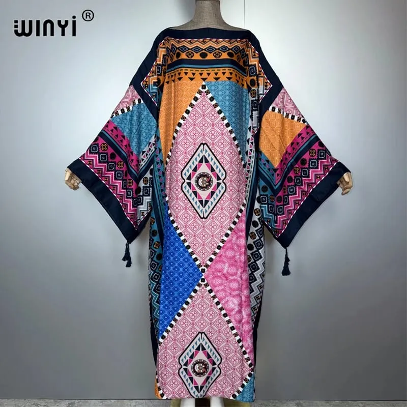 Cotton Robe Femme Hiver Платье Elegant Long Sleeve Мусульманские Комплекты Splicing Stripe Print Female Dresses Vestdios Abaya — image 52