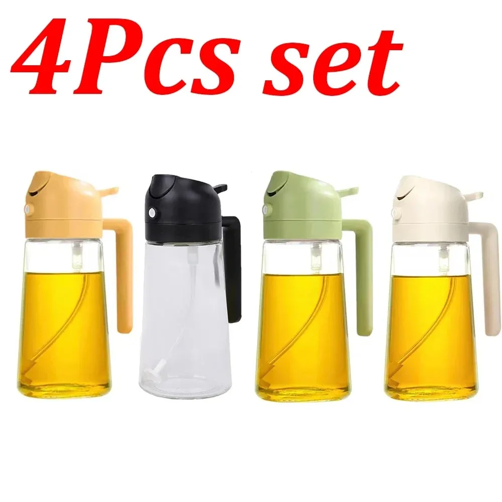 Pulverizador de aceite 2 en 1 de 500ml, 1-4 Uds., pulverizador de aceite de oliva para cocinar, pulverizador de aceite para hornear, freidora de aire para cocina, hornear ensalada, asar y asar — image 23