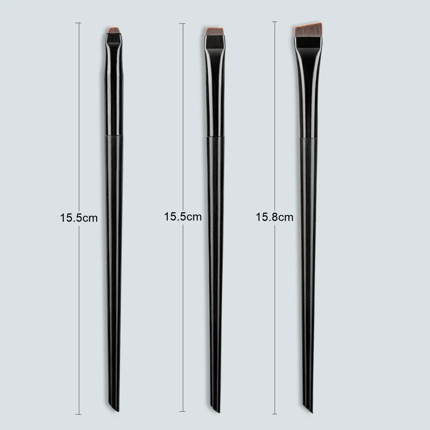 3pcs/set Blade Eyeliner Brush Eyebrow Brush Portable Flat Fine Eye Liner Brow Contour Makeup Brushes Makeup Tool — image 4