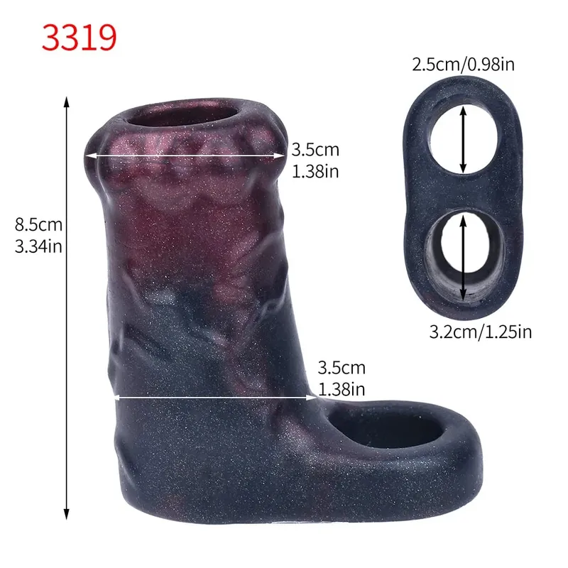 หนา Hollow Dildo ชายสายรัดขนาดใหญ่ Hollow Dildo Dick Extender ซิลิโคนสมจริงอวัยวะเพศชายขนาดใหญ่ของเล่นสำหรับคู่รัก Sex