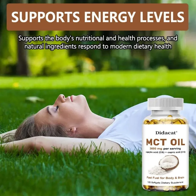 MCT Oil Capsules 30/60/120 Softgels 3600mg Per Serving C10 & C8 Brain Fuel Energy Weight Management Non-GMO Supplement — image 6