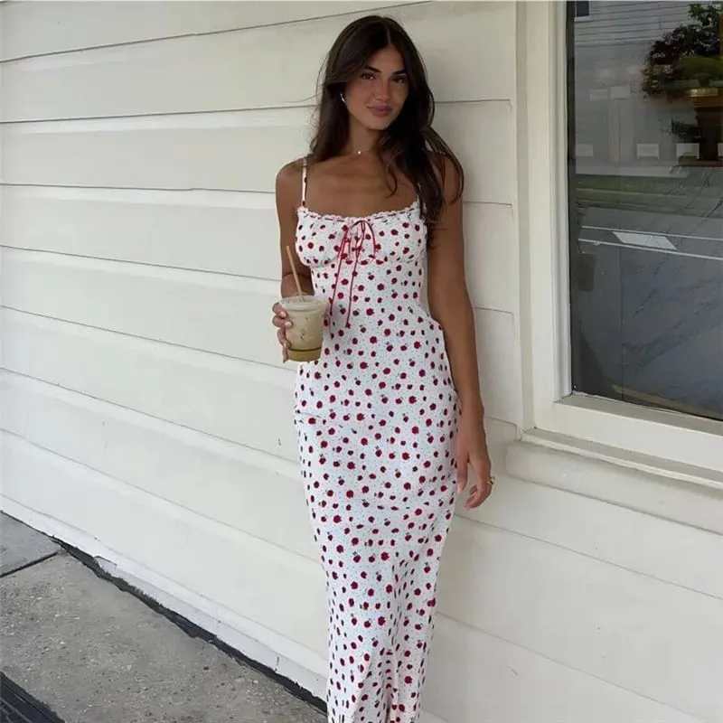 Print Trend Maxi Dresses Women Summer Hipster Suspendency Bandage Straight Bodycons Female Concise Street Vestidos — image 2