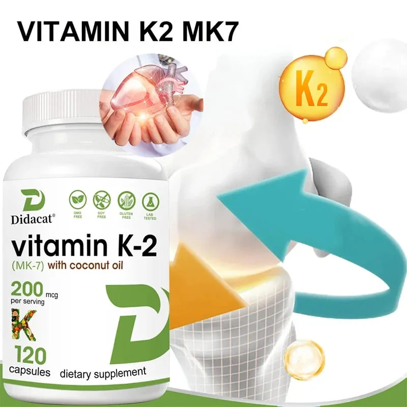 Vitamin K2 (MK-7) 200mcg Softgels Easily Absorbed Vitamin K Supplement - Bone Joint & Immune Support - Non-GMO Certified — image 1