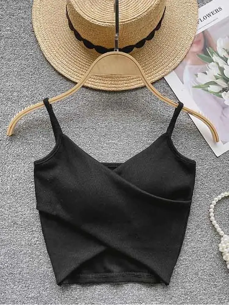 Irregular Casual Sport Camisole Women Strap Design Solid Fashion 2024 Y2K Elegant Ladies Chic Slim Tank Tops — image 6