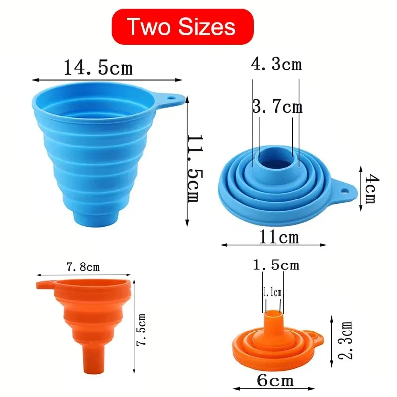 Silicone Funnel Gel Foldable Collapsible Fill Hopper S/L for Kitchen Jar Bottle Feeder Wine Auto Engine Oil Petrol Transfer — image 2