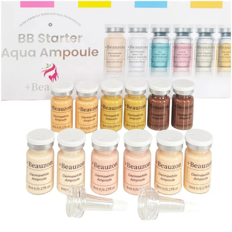 8ml BB Cream Asid Hyaluronik Serum Cahaya Muka Ampul Pati Peptida Alas Pelembap Penjagaan Peremajaan Kulit Beauzon — image 10