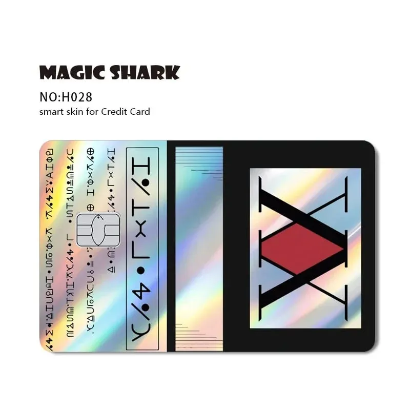 Magic Shark Skull Panda Hunter Broke Blue Eyes Dragon Laser Holographic Sticker Cover Film Skin for Credit Bank Debit Card — image 18