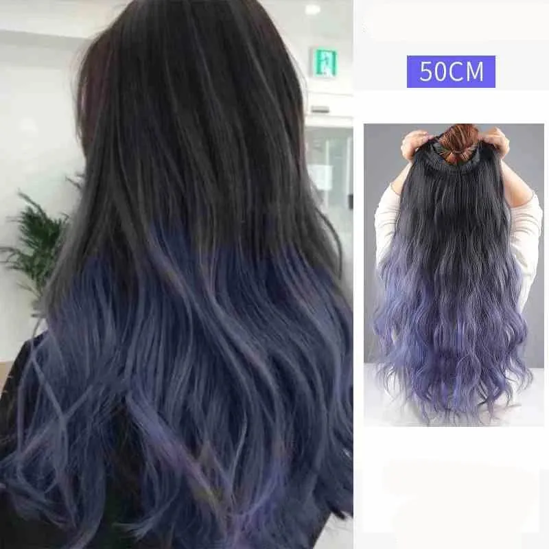 V-shaped One-Piece Synthetic 4 Clip In Hair Extensions Long Straight Hairstyle Hairpiece Colour 50CM Natural Fake Hair — image 22
