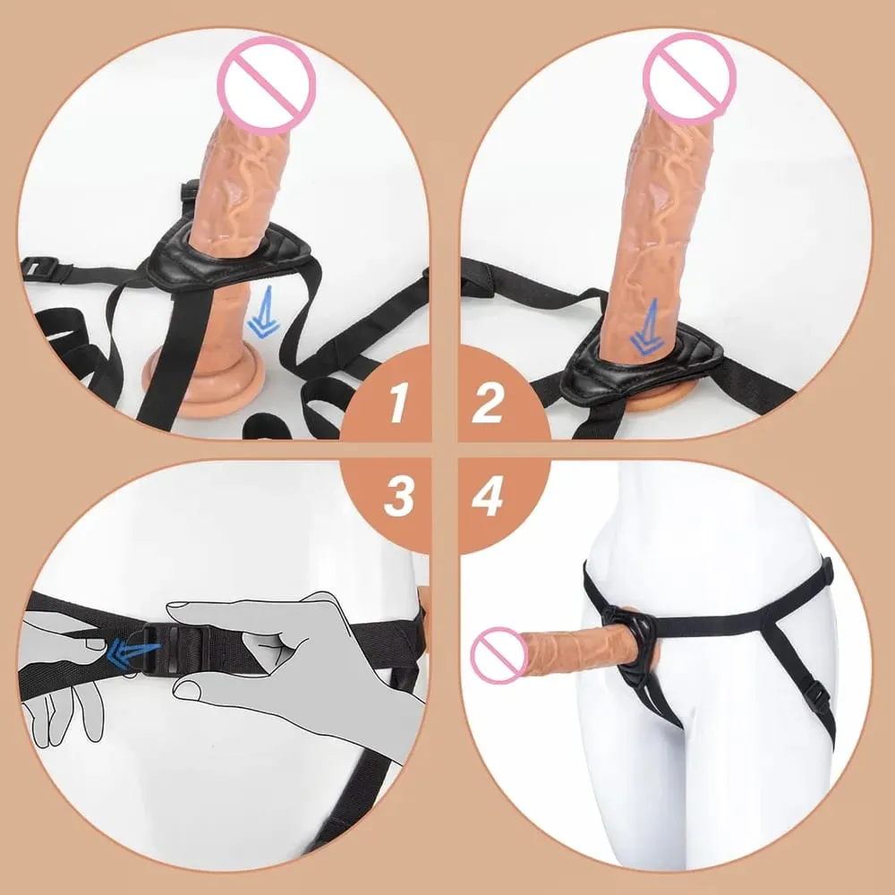 StrapOn Dildo For Women Anal Plug Penis with Suction Cup G-Spot Realistic Silicone Dildo Wearable Dick Adult Sex Toys Gode