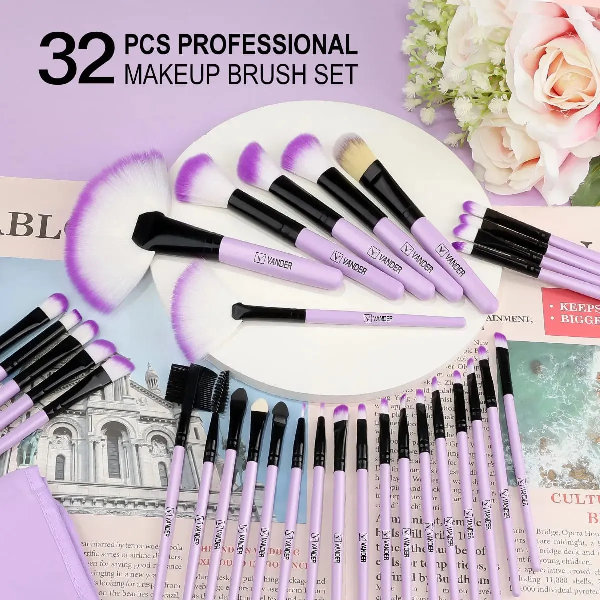 New 10/32PCS Makeup Brushes Set Soft Fluffy Powder Foundation Contour Blush Concealer Eyeshadow Blending Highlighter Beauty Tool — image 4